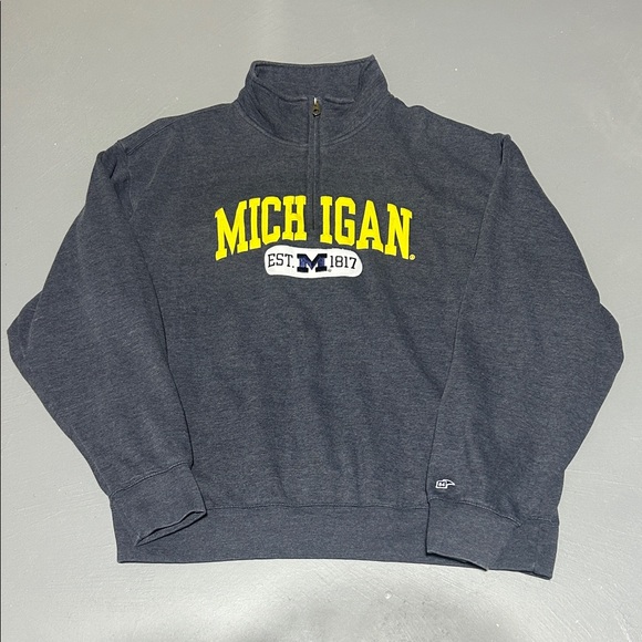 Blue 84 Other - University of Michigan Thick Quarter Zip Embroidered Sweater (Men XL)